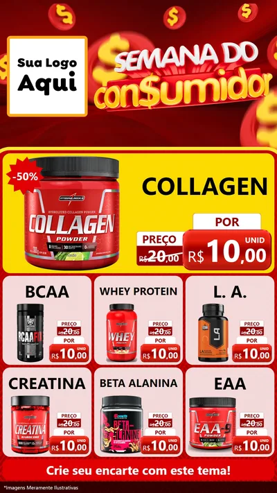 Modelo de Rede Social para Stories com o tema Semana do Consumidor para Suplementos alimentares