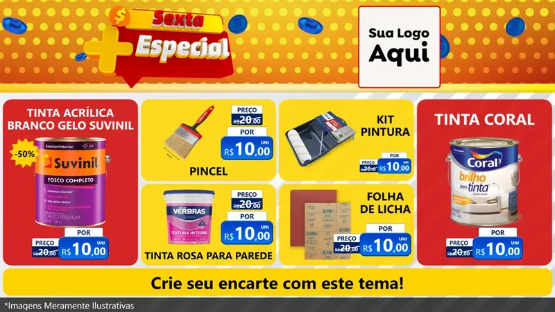 Modelo de TV para TV Horizontal com o tema Sexta Mais Especial para Tintas e Ferramentas