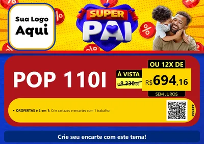 Modelo de Cartaz para Cartaz A4 Horizontal com o tema Super Pai para Concessionaria de Motos