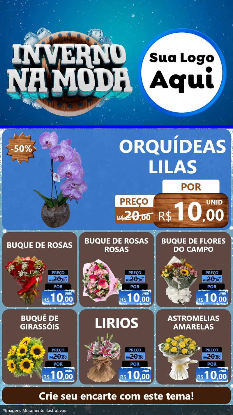 Modelo de Rede Social para Stories com o tema Inverno na Moda para Floricultura e jardim