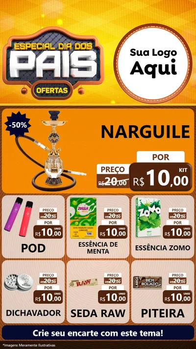 Modelo de Rede Social para Stories com o tema Especial Dia dos Pais para Tabacaria