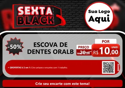 Modelo de Cartaz para Cartaz A4 Horizontal com o tema Sexta Black para Higiene Pessoal