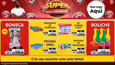 Modelo de TV para TV Horizontal com o tema Super Terça Imperdível para Brinquedos