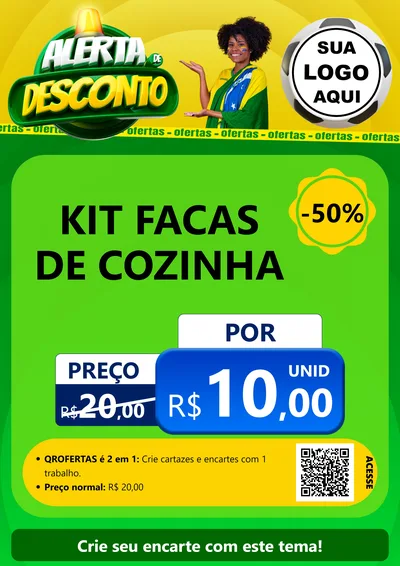 Modelo de Cartaz para Cartaz A4 Vertical com o tema Alerta de Desconto para Utilidades Domésticas