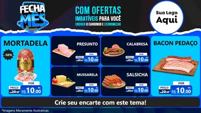Modelo de TV para TV Horizontal com o tema Fecha Mês para Frios e Laticínios