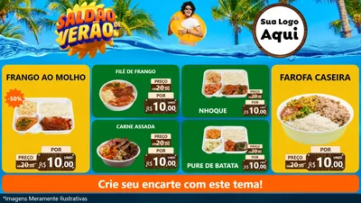 Modelo de TV para TV Horizontal com o tema Saldão de Verão para Restaurante