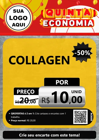 Modelo de Cartaz para Cartaz A4 Vertical com o tema Quinta da Economia para Suplementos alimentares