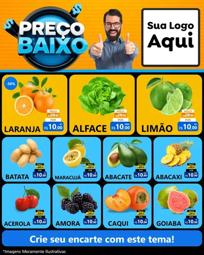 Modelo de Rede Social para Feed Instagram com o tema Preço Baixo para Hortifrúti