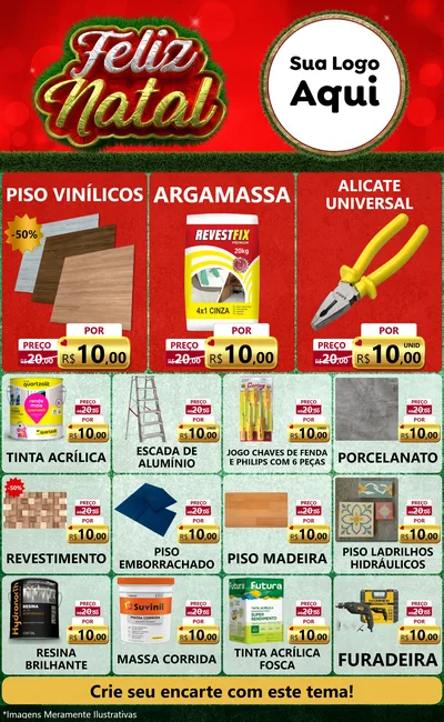Modelo de Encarte para Encarte Grande com o tema Feliz Natal para Material para Construção