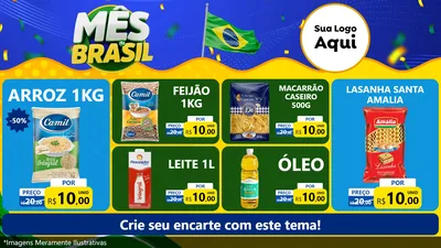Modelo de TV para TV Horizontal com o tema Mês do Brasil para Supermercado