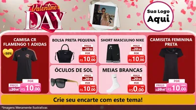 Modelo de TV para TV Horizontal com o tema Valentine's Day para Roupas e acessórios