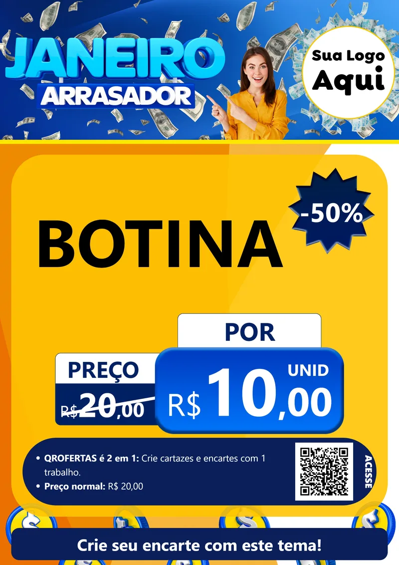Modelo de Cartaz para Cartaz A4 Vertical com o tema Janeiro Arrasador para Agropecuária