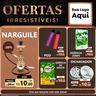 Modelo de Rede Social para Feed Facebook com o tema Ofertas Irresistíveis! para Tabacaria