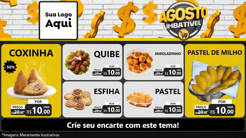 Modelo de TV para TV Horizontal com o tema Agosto imbatível para Salgadaria
