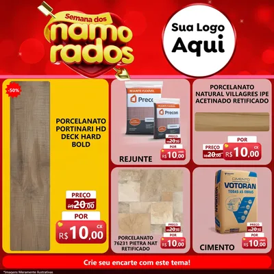 Modelo de Rede Social para Feed Facebook com o tema Semana dos namorados para Pisos e revestimentos
