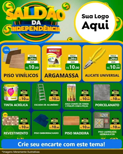 Modelo de Rede Social para Feed Instagram com o tema Saldão da Indepêndencia para Material para Construção