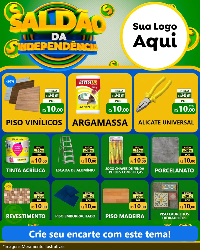 Modelo de Rede Social para Feed Instagram com o tema Saldão da Indepêndencia para Material para Construção