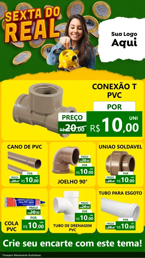 Modelo de Rede Social para Stories com o tema Sexta do Real para Tubos e conexões