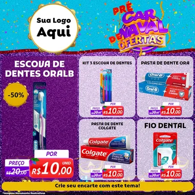 Modelo de Rede Social para Feed Facebook com o tema Pré Carnaval de Ofertas para Higiene Pessoal