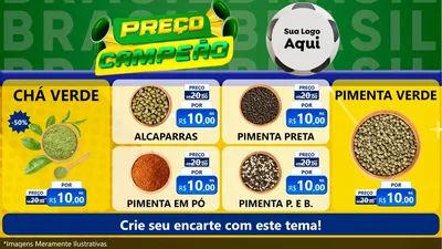 Modelo de TV para TV Horizontal com o tema Preço Campeão - Copa para Produtos Naturais