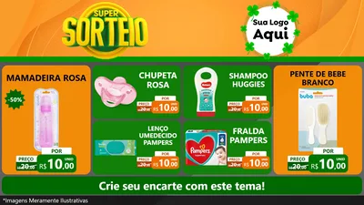 Modelo de TV para TV Horizontal com o tema Super Sorteio para Bebês