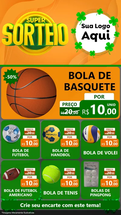Modelo de Rede Social para Stories com o tema Super Sorteio para Artigos Esportivos