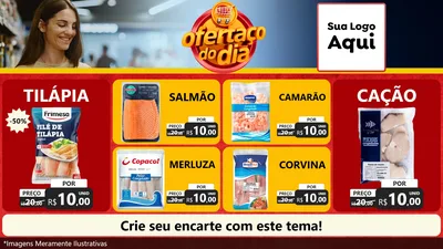 Modelo de TV para TV Horizontal com o tema Ofertaço Do Dia para Peixaria