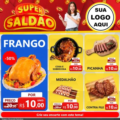 Modelo de Rede Social para Feed Facebook com o tema Super Saldão para Assados
