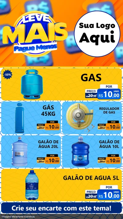 Modelo de TV para TV Vertical com o tema Leve Mais, Pague Menos para Água e gás