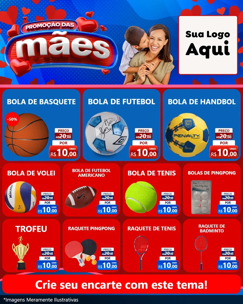 Modelo de Rede Social para Feed Instagram com o tema Promoção das Mães para Artigos Esportivos