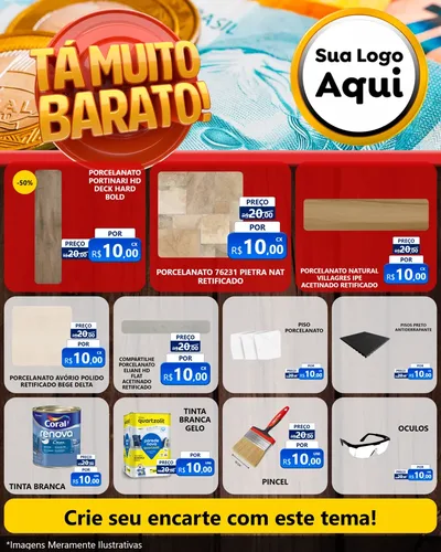 Modelo de Rede Social para Feed Instagram com o tema Está Muito Barato para Pisos e revestimentos
