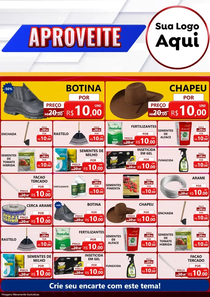 Modelo de Encarte para Encarte A4 Vertical com o tema Aproveite para Agropecuária