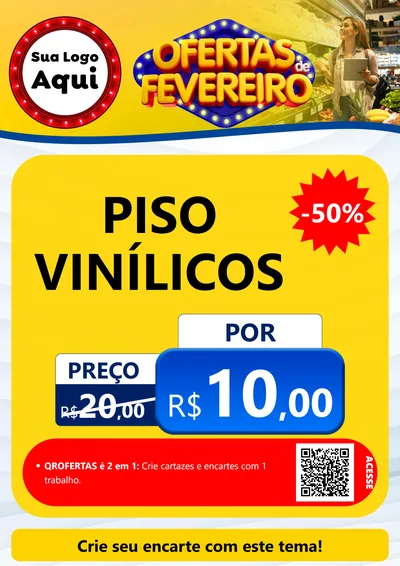 Modelo de Cartaz para Cartaz A4 Vertical com o tema Ofertas de Fevereiro para Material para Construção