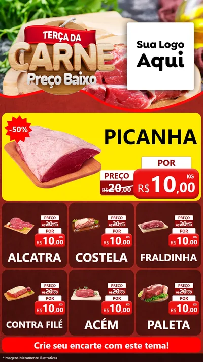 Modelo de Rede Social para Stories com o tema Terça da Carne para Açougue