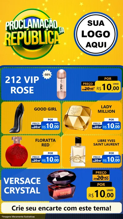 Modelo de TV para TV Vertical com o tema Proclamação da República para Perfumes