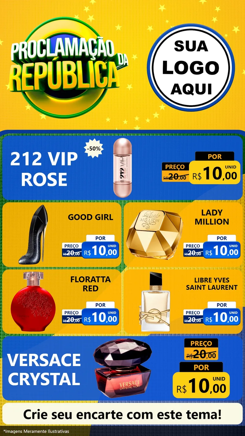 Modelo de TV para TV Vertical com o tema Proclamação da República para Perfumes