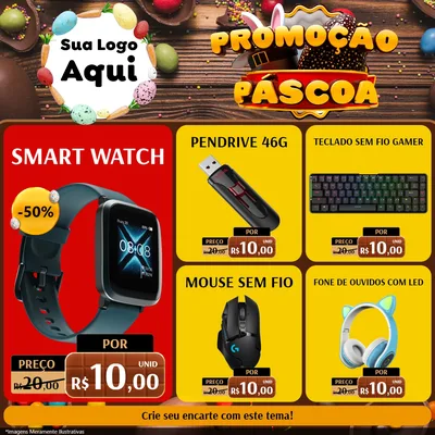 Modelo de Rede Social para Feed Facebook com o tema Promoção Páscoa para Informática