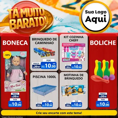 Modelo de Rede Social para Feed Facebook com o tema Está Muito Barato para Brinquedos