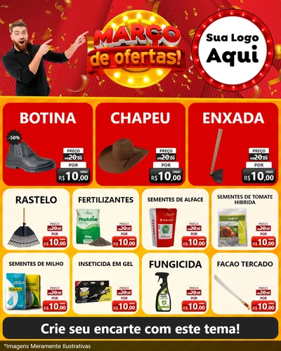 Modelo de Rede Social para Feed Instagram com o tema Março de Ofertas! para Agropecuária
