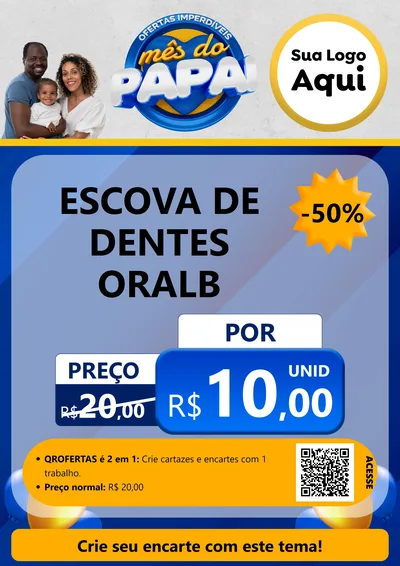 Modelo de Cartaz para Cartaz A4 Vertical com o tema Ofertas Imperdíveis Mês Do Papai para Higiene Pessoal
