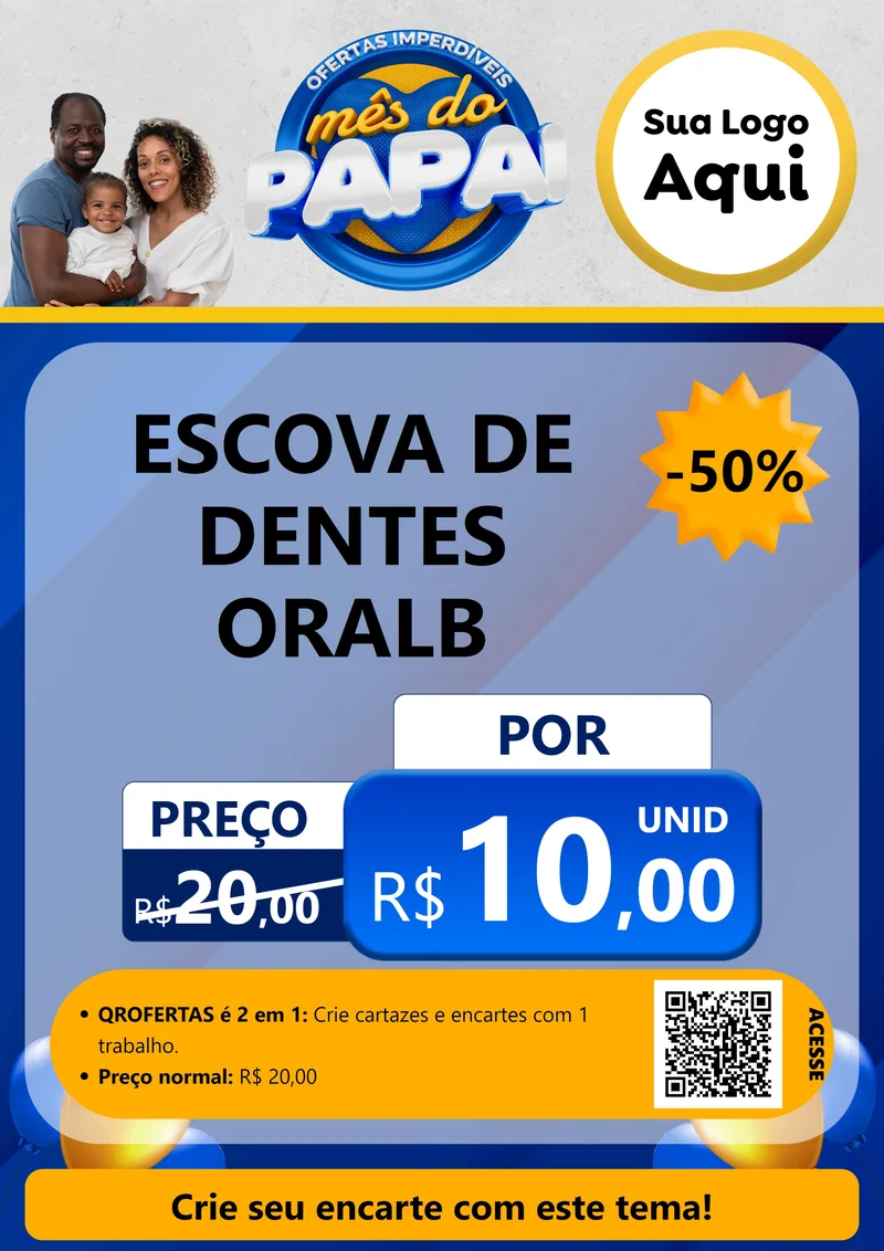 Modelo de Cartaz para Cartaz A4 Vertical com o tema Ofertas Imperdíveis Mês Do Papai para Higiene Pessoal
