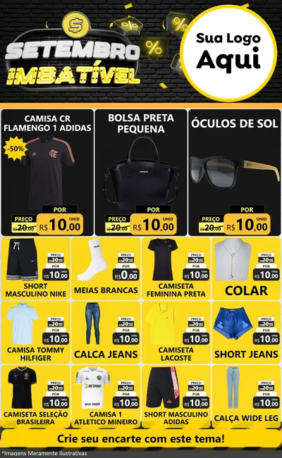 Modelo de Encarte para Encarte Grande com o tema Setembro Imbatível para Roupas e acessórios