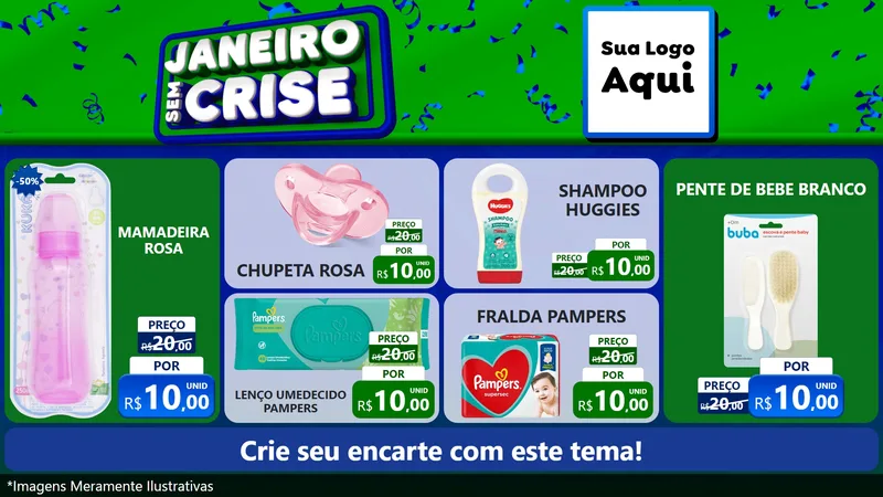 Modelo de TV para TV Horizontal com o tema Janeiro Sem Crise para Bebês