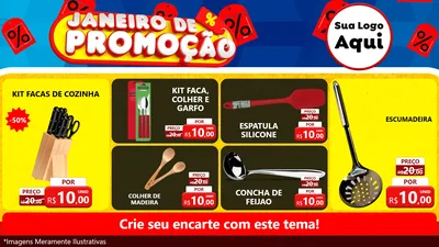 Modelo de TV para TV Horizontal com o tema Janeiro de Promoção para Utilidades Domésticas