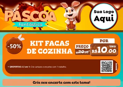 Modelo de Cartaz para Cartaz A4 Horizontal com o tema Páscoa Fantástica para Utilidades Domésticas