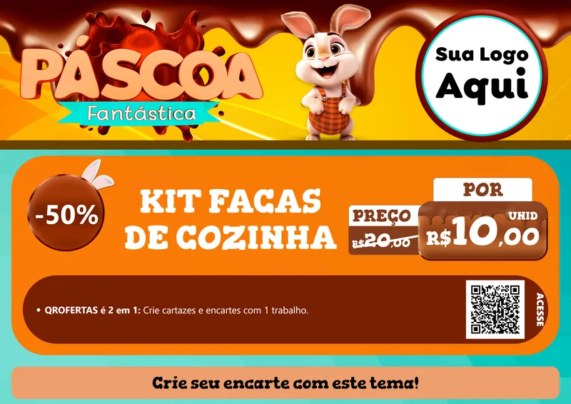 Modelo de Cartaz para Cartaz A4 Horizontal com o tema Páscoa Fantástica para Utilidades Domésticas