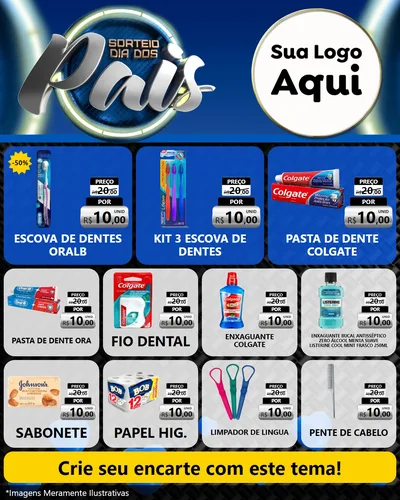 Modelo de Rede Social para Feed Instagram com o tema Sorteio Dia Dos Pais para Higiene Pessoal