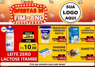 Modelo de Encarte para Encarte A4 Horizontal com o tema Ofertas de Fim de Ano para Frios e Laticínios