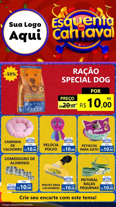 Modelo de Rede Social para Stories com o tema Esquenta de Carnaval para Pet Shop