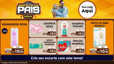 Modelo de TV para TV Horizontal com o tema Especial Dia dos Pais para Bebês